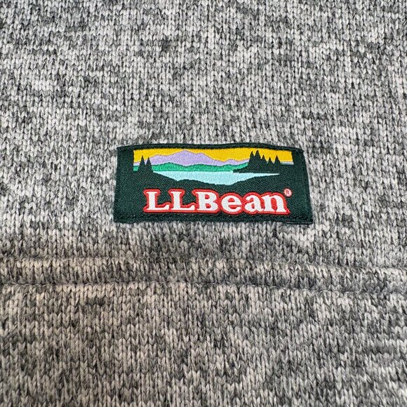 L.L.Bean Sweater Fleece Pullover Gray Heather Snap Neck Men's MT - Picture 6 of 7